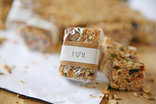 Fruit and Nut Granola Bars | BourbonandHoney.com -- Super easy no bake grab and go granola bars full of nuts, seeds and dried fruit. A great snack or quick breakfast recipe!