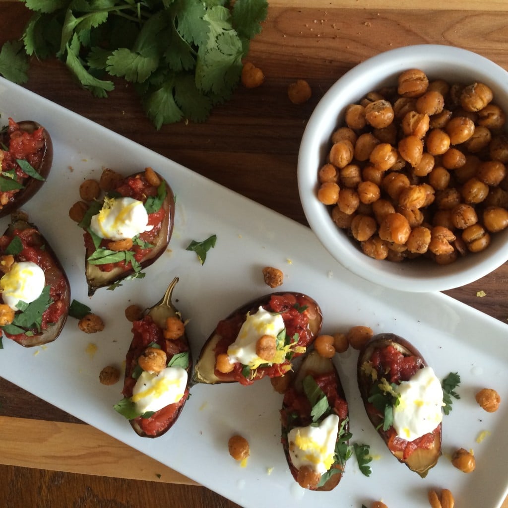 Roasted Baby Eggplant with Harissa | BourbonAndHoney.com