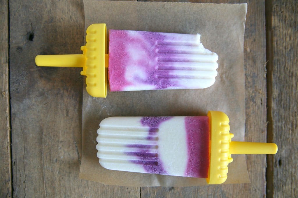 Berry Swirled Yogurt Pops | BourbonAndHoney.com