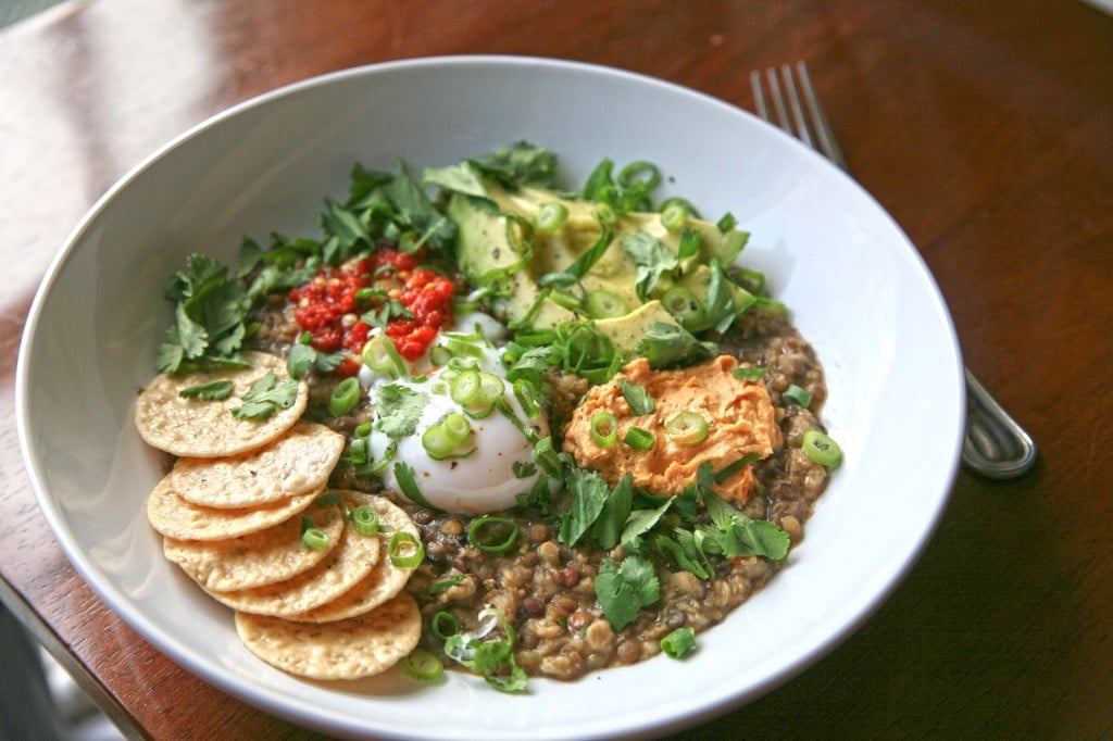 Savory Oatmeal with Lentils | BourbonAndHoney.com