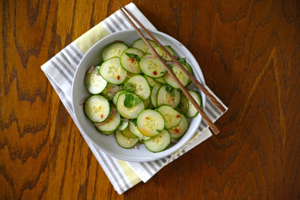 Spicy Cucumber Salad | BourbonAndHoney.com