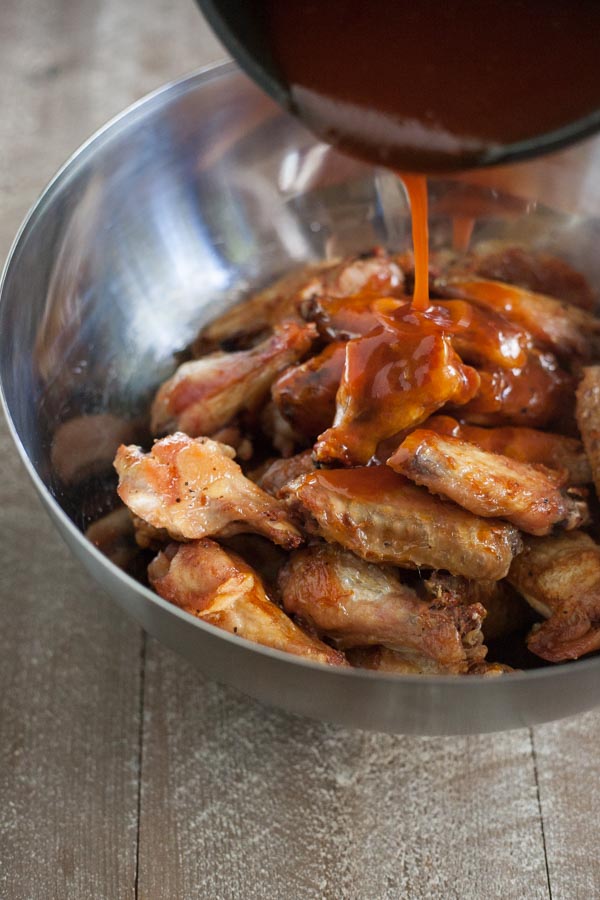 Bourbon and Honey Baked Chicken Wings | BourbonandHoney.com -- These Bourbon and Honey Baked Chicken Wings are sticky, messy, boozy and oh so flavorful! They're perfect for game day, or any-day!