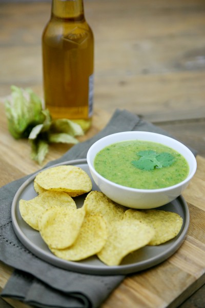 Roasted Tomatillo Salsa | BourbonAndHoney.com