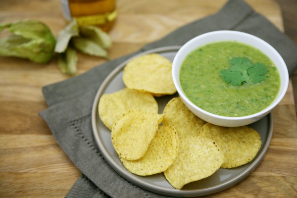 Roasted Tomatillo Salsa | BourbonAndHoney.com