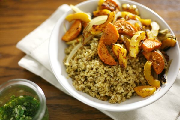 Roasted Delicata Squash with Freekeh | BourbonAndHoney.com