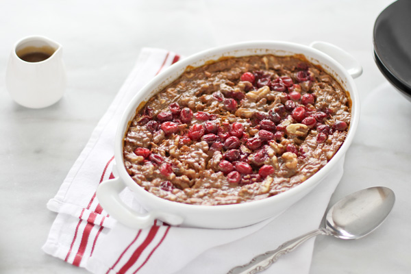 Baked Gingerbread Oatmeal with Bourbon Sauce | BourbonAndHoney.com