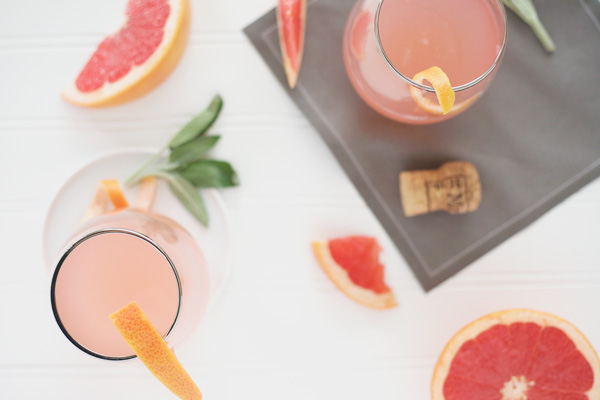 Sage and Grapefruit Mimosa | BourbonAndHoney.com