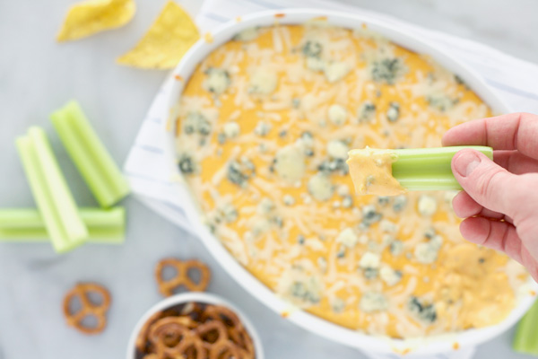 Beer Cheese Buffalo Chicken Dip | BourbonandHoney.com