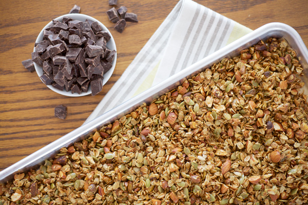 Honey and Dark Chocolate Granola | BourbonandHoney.com