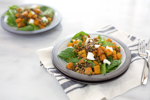 Roasted Squash and Lentil Salad | BourbonandHoney.com