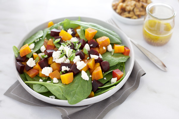 Beet Salad with Feta and Spiced Walnuts | BourbonandHoney.com