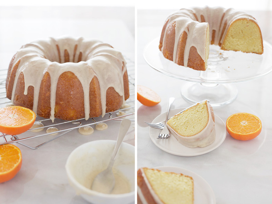 Tangerine Buttermilk Cake with Vanilla Bean Icing | BourbonandHoney.com