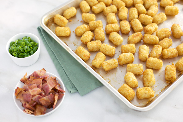 Bacon Cheddar Tater Tot Nachos | BourbonandHoney.com