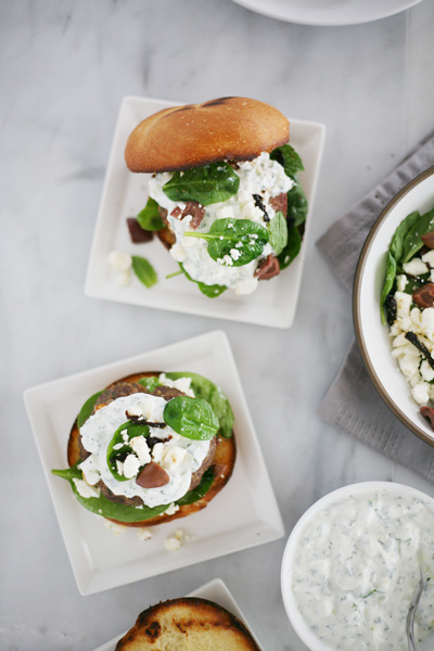 Lamb Burgers with Tzatziki Sauce | BourbonAndHoney.com