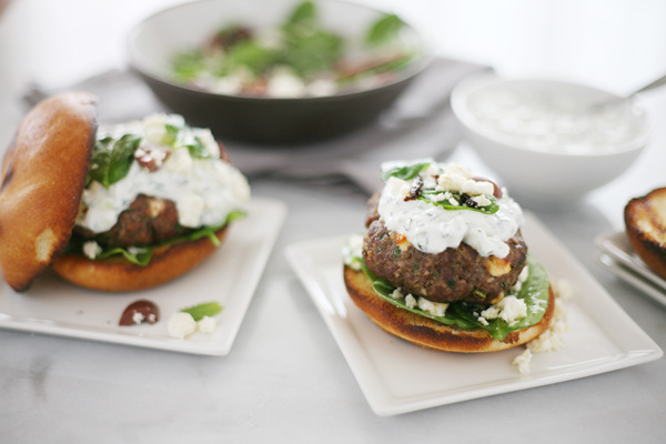 Lamb Burgers with Tzatziki Sauce | BourbonAndHoney.com