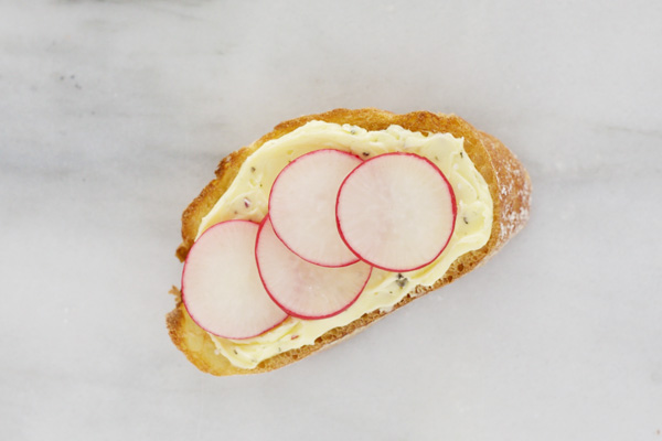 Radish and Whipped Butter Toast | BourbonAndHoney.com