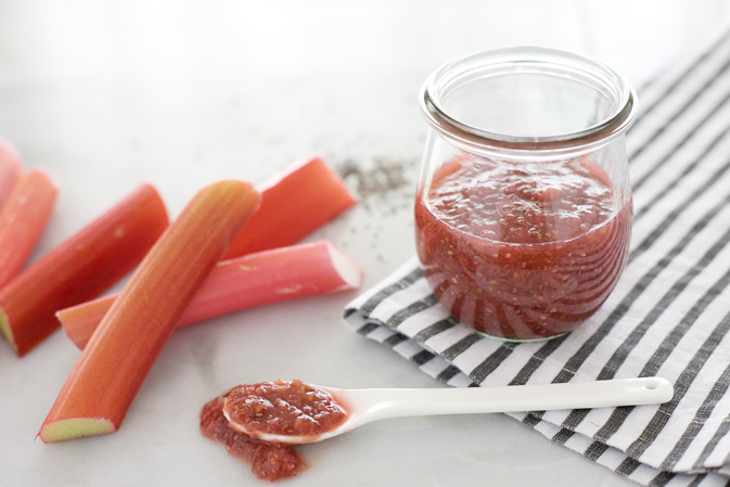 Vanilla Rhubarb Chia Jam | BourbonAndHoney.com