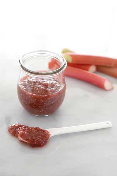 Vanilla Rhubarb Chia Jam | BourbonAndHoney.com