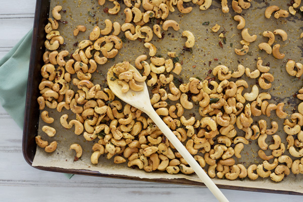 Chile and Kaffir Lime Cashews | BourbonAndHoney.com