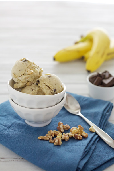 Chunky Monkey Banana Ice Cream |  BourbonandHoney.com