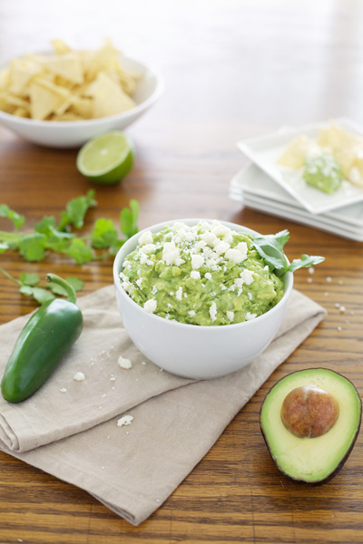 Easy Guacamole with Queso Fresco | BourbonAndHoney.com