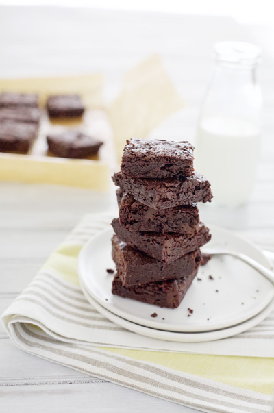 Dark Chocolate Fudgy Brownies | BourbonandHoney.com