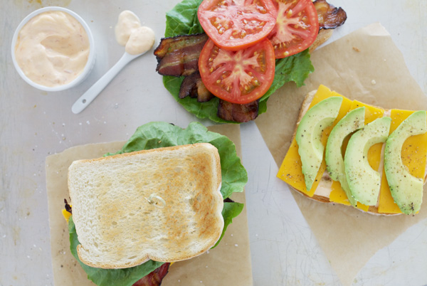 Avocado BLT Sandwiches with Spicy Aioli