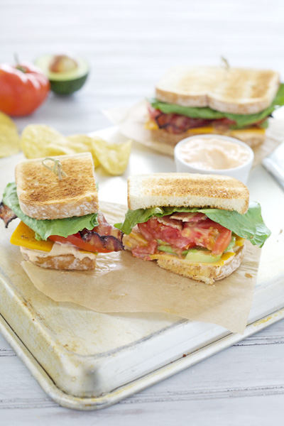 Avocado BLT Sandwiches with Spicy Aioli