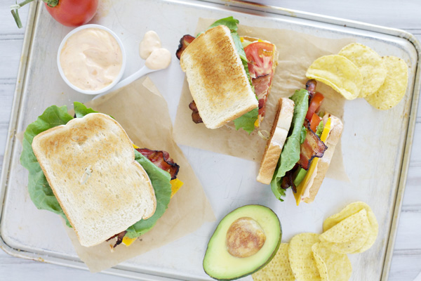 Avocado BLT Sandwiches with Spicy Aioli