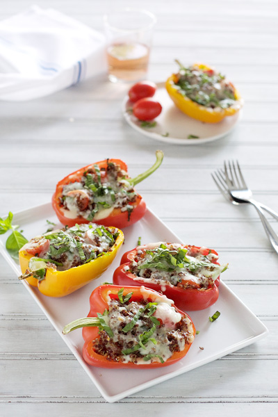 Caprese Quinoa Stuffed Peppers | BourbonandHoney.com