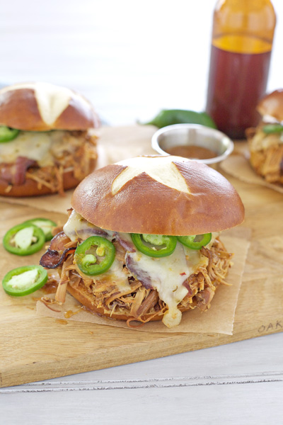 Slow Cooker Bourbon and Honey Chicken Sandwiches | BourbonandHoney.com