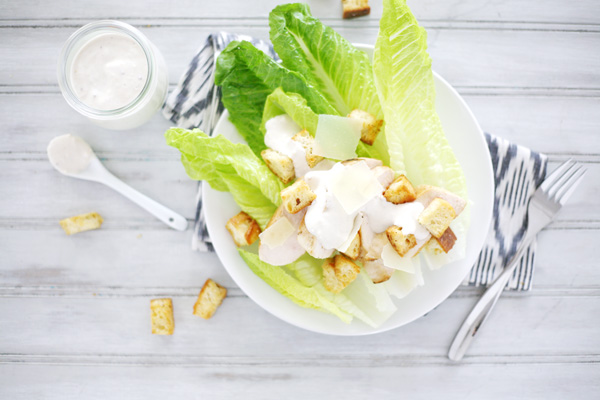 Chicken Caesar Salad | BourbonAndHoney.com