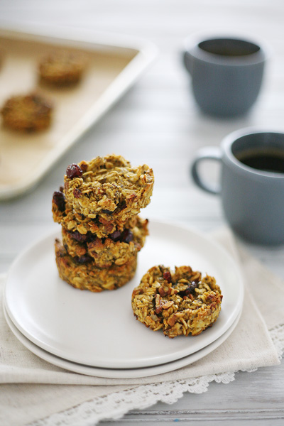 Pumpkin Spice Breakfast Cookies | BourbonandHoney.com