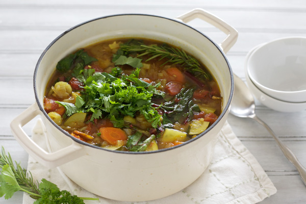 Hearty Vegetable Soup | BourbonandHoney.com