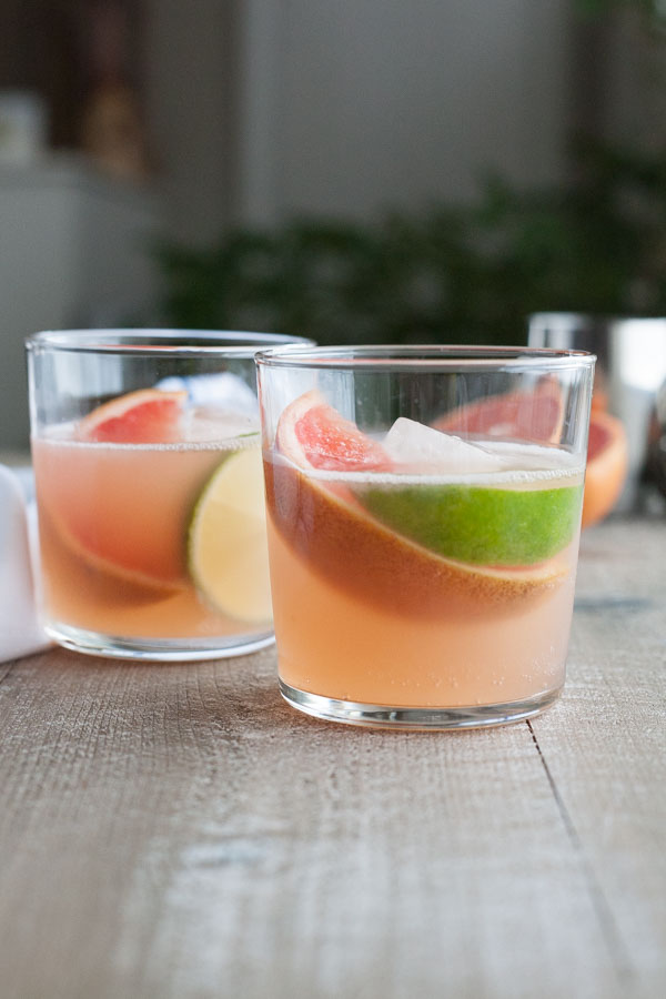 Grapefruit Gin and Tonic | BourbonandHoney.com -- Tart, citrusy and boozy, this Grapefruit Gin and Tonic is the prefect midwinter cocktail.