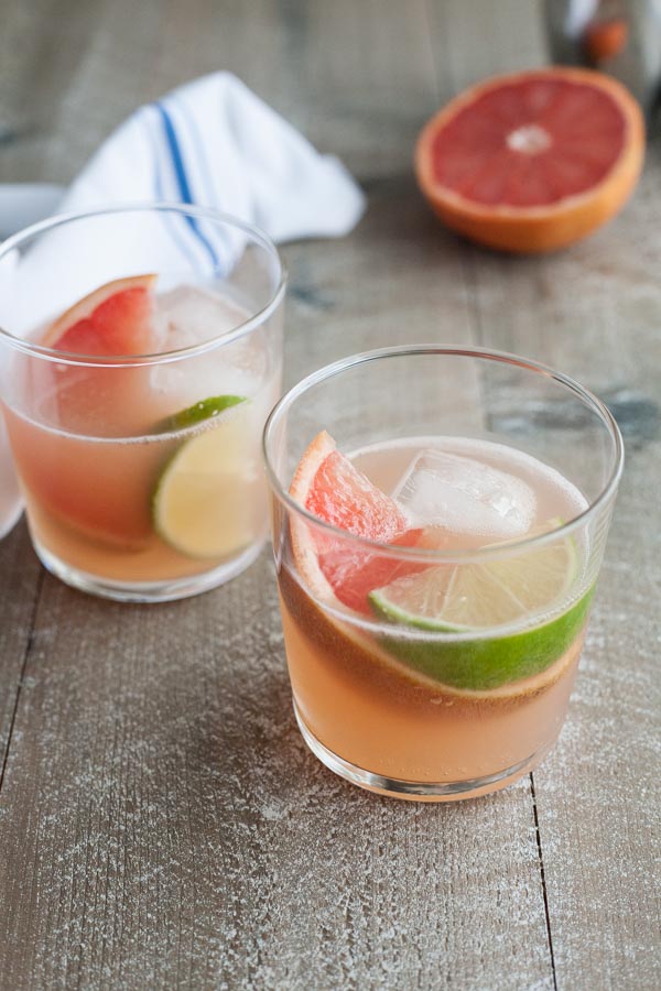 Grapefruit Gin and Tonic | BourbonandHoney.com -- Tart, citrusy and boozy, this Grapefruit Gin and Tonic is the prefect midwinter cocktail.