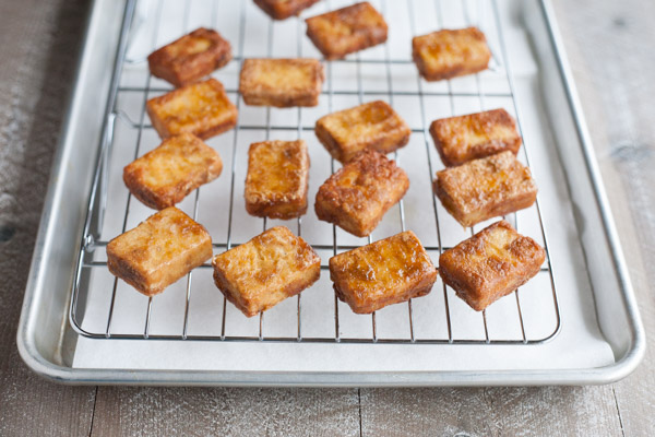 Crispy Marinated Tofu | BourbonandHoney.com -- Spicy and savory, this Crispy Marinated Tofu is a flavorful and delicious way to serve a vegetarian favorite.