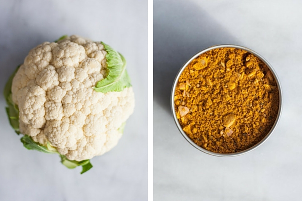 Curry Roasted Cauliflower | BourbonandHoney.com -- Super simple but flavorful and delicious, this Curry Roasted Cauliflower is a tasty side paired with chicken, pasta or added to a salad.