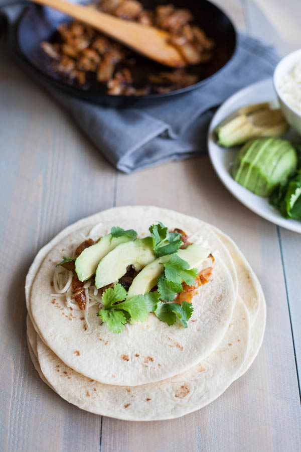 Kimchi Quesadilla | BourbonandHoney.com -- These over-the-top cheesy Kimchi Quesadillas are a deliciously greasy and spicy snack or cocktail party appetizer.