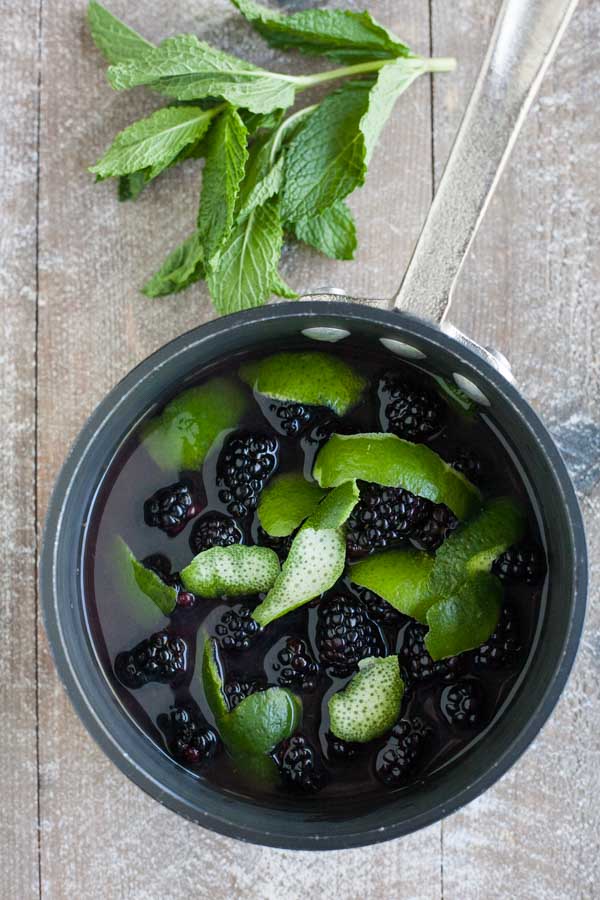 Bourbon and Honey Blackberry Lime Mint Julep | BourbonandHoney.com -- This colorful, fruity Bourbon and Honey Blackberry Lime Mint Julep packs a punch and will keep you sipping pretty all summer long!