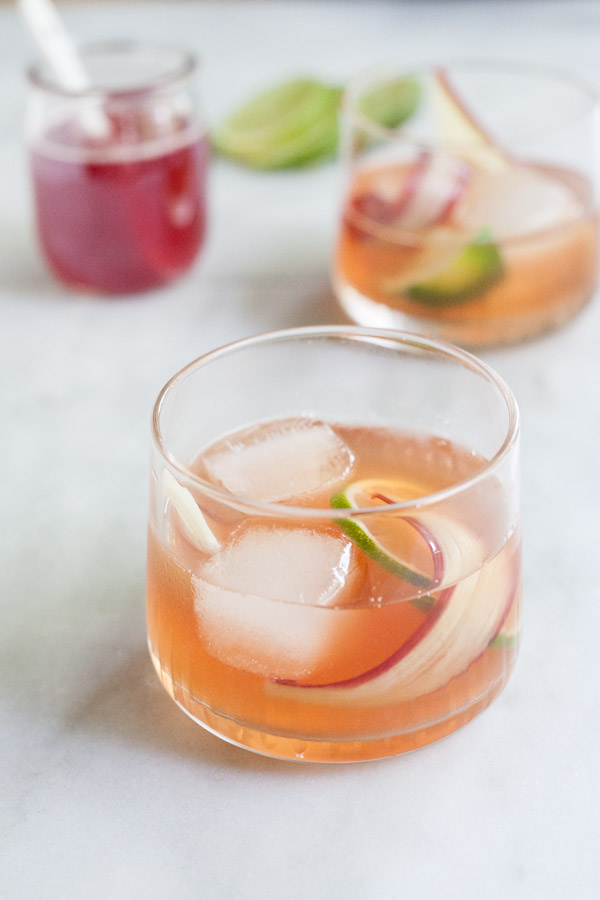 Rhubarb Old Fashioned Cocktail | BourbonandHoney.com -- Pour yourself a fresh, sweet, tart and boozy Rhubarb Old Fashioned cocktail to kick off the weekend or enjoy a summery afternoon.