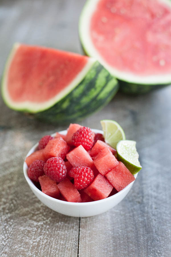 Watermelon Rosé Granita | BourbonandHoney.com -- Frosty, fruity and delicious, this Raspberry Watermelon Rosé Granita is the perfect happy hour or hot summer evening cocktail.