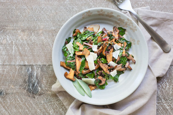 Wild Mushrooms with Wilted Greens | BourbonandHoney.com -- <yoastmark class='yoast-text-mark'><yoastmark class='yoast-text-mark'><yoastmark class='yoast-text-mark'><yoastmark class='yoast-text-mark'><yoastmark class='yoast-text-mark'>Flavored with browned butter and sage, these Wild Mushrooms with Wilted Greens are a tasty side dish or easy dinner served with rice or pasta.</yoastmark></yoastmark></yoastmark></yoastmark></yoastmark> | - Click through to read the full post or Repin to find later!