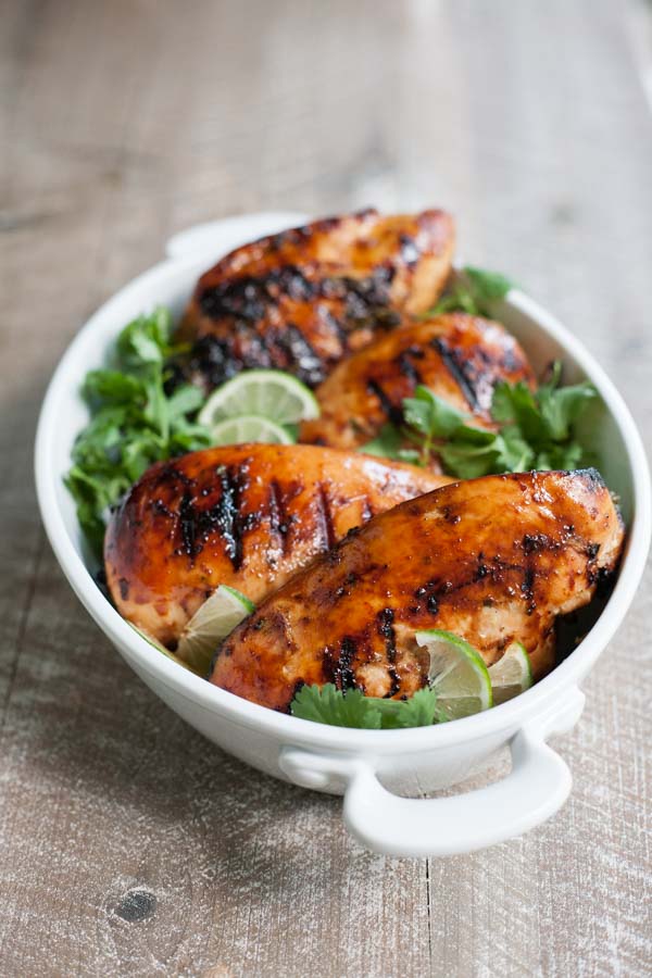 Bourbon and Honey Cilantro Lime Chicken | BourbonandHoney.com -- This make-ahead Bourbon and Honey Cilantro Lime Chicken is a flavorful twist on an old favorite and perfect for a weeknight dinner or weekend party!