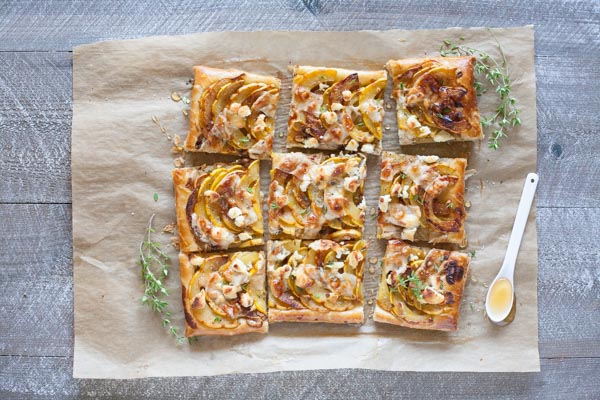 Roasted Squash Tart with Goat Cheese and Thyme | BourbonandHoney.com