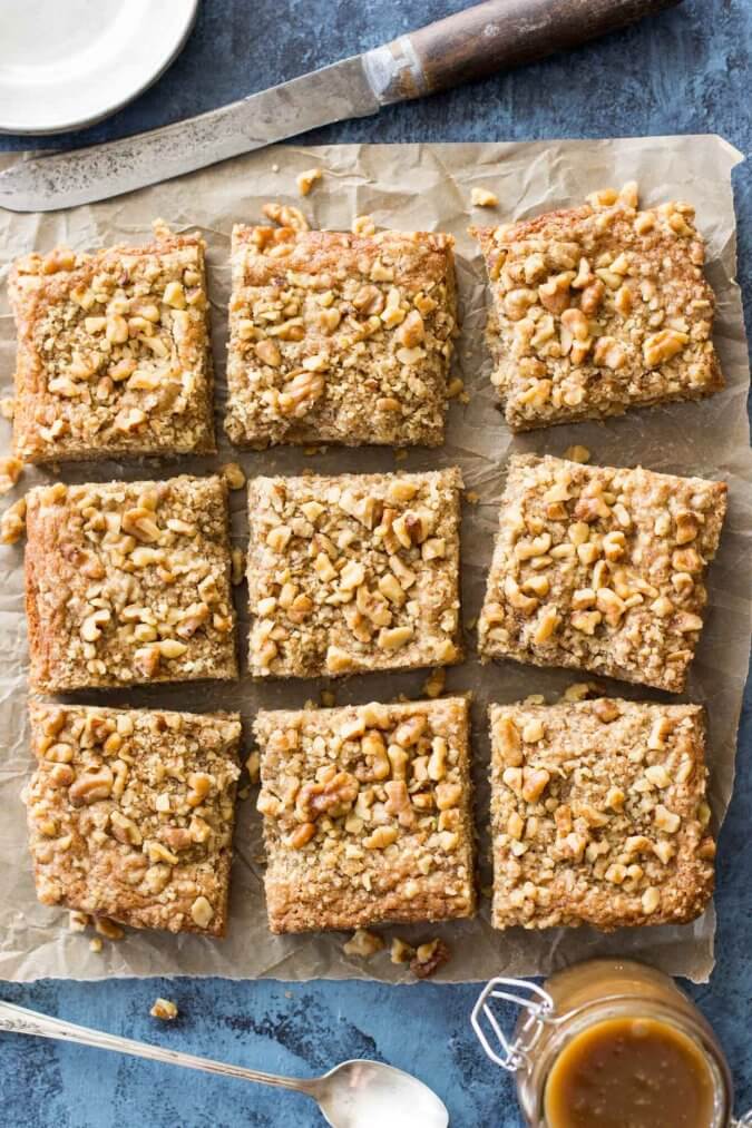 Browned Butter Blondies with Walnut Crumble | Sugar Spun Run