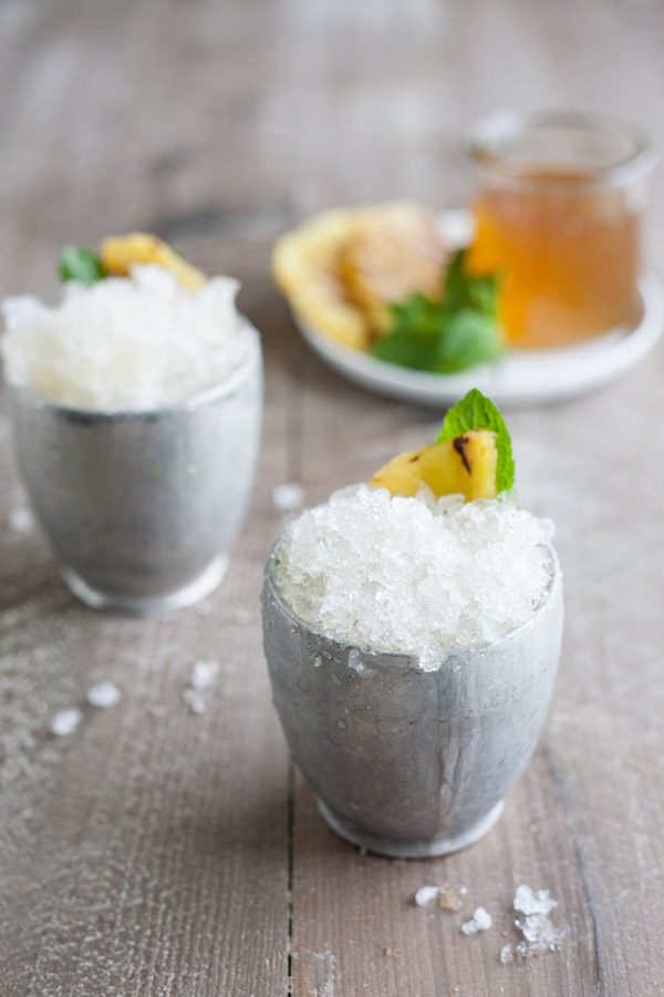 Bourbon and Honey Grilled Pineapple Mint Julep | BourbonandHoney.com -- This Pineapple Mint Julep is a tropical and refreshing twist on a traditional cocktail! It's the perfect, slightly sweet and ultra boozy derby day drink!