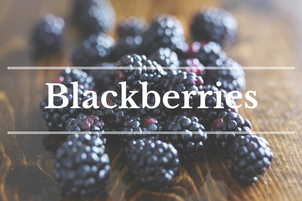 What's in Season: Blackberries | BourbonandHoney.com -- From mangos and cucumbers to blackberries and swiss chard this ‘What’s in Season’ feature is a collection of the best fruits, veggies and recipes for the month of June.