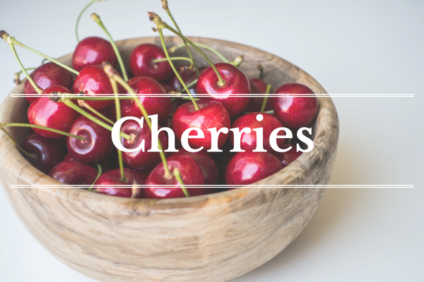 What's in Season: Cherries | BourbonandHoney.com -- From mangos and cucumbers to blackberries and swiss chard this ‘What’s in Season’ feature is a collection of the best fruits, veggies and recipes for the month of June.