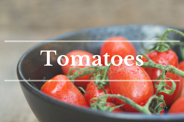 What's in Season: Tomatoes | BourbonandHoney.com -- From corn and eggplant to green beans and peaches this ‘What’s in Season’ feature is a collection of the best fruits, veggies and recipes for the month of July.